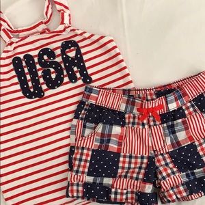 Gymboree USA Tank and Shorts Size 7 🇺🇸